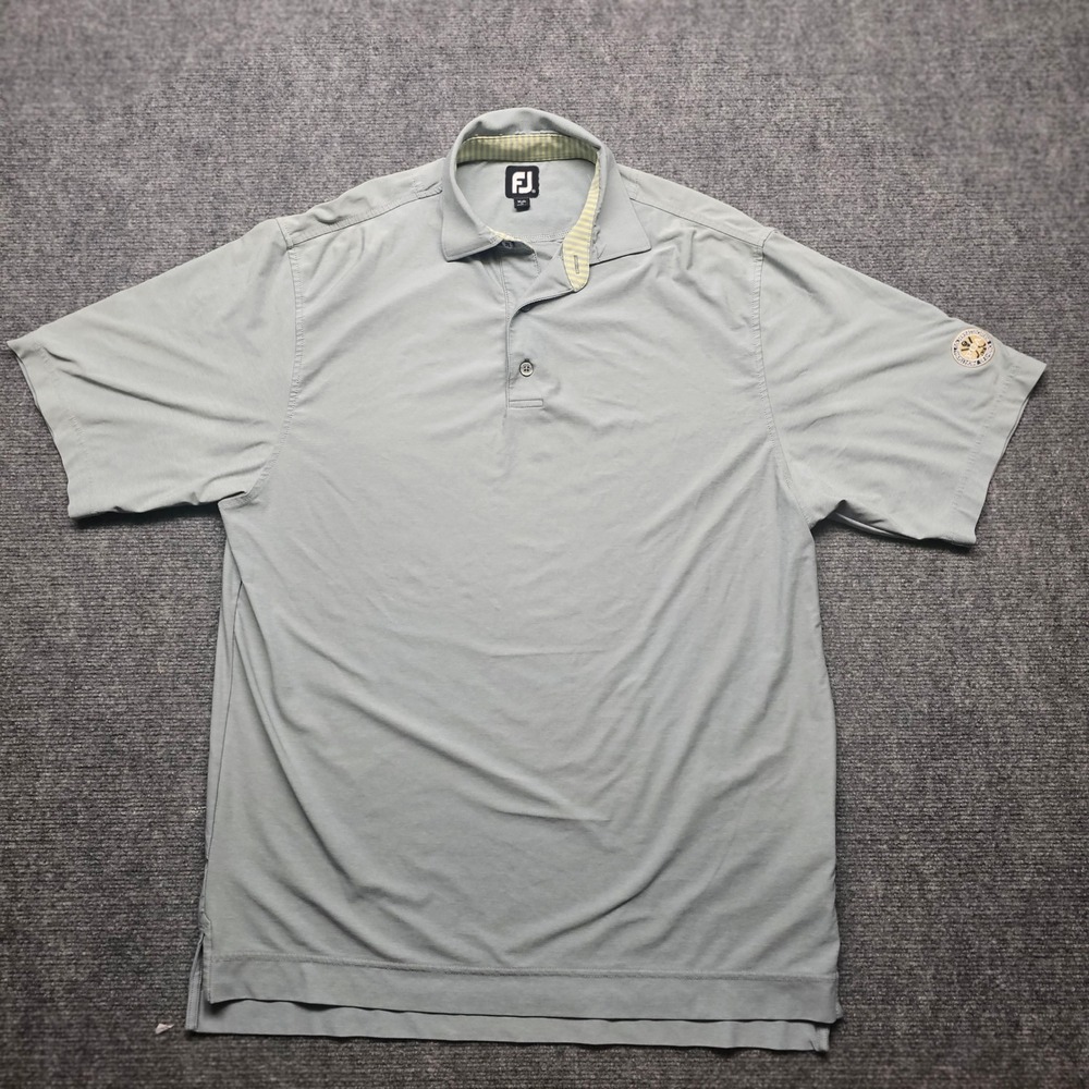 FootJoy Mens Performance Golf Polo Shirt Light Gray Size Medium Short Sleeve